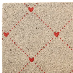 Fabrique de Styles Paillasson en coco naturel et rouge 73x43cm - P'tit Cœur* Paillassons
