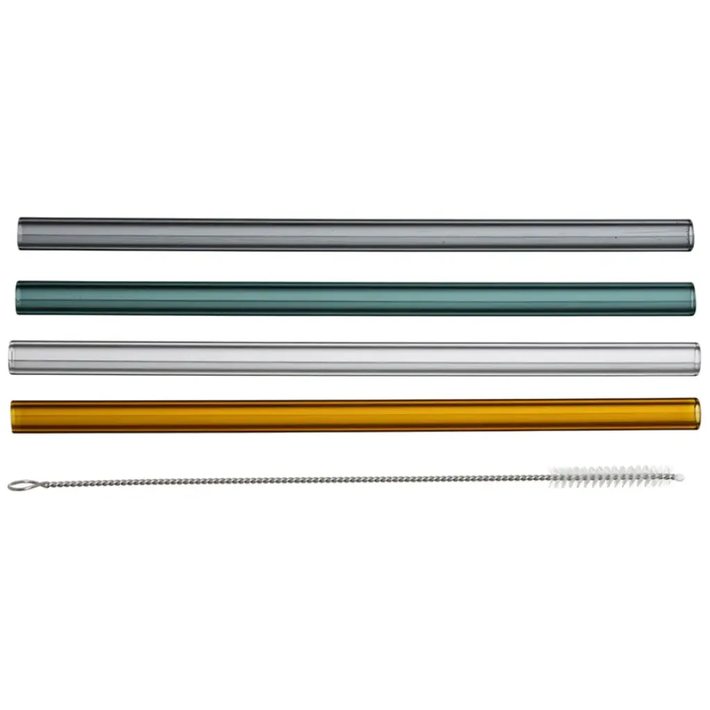 Fabrique de Styles Paille avec brosse x4 dilacia h15.5cm en verre borosilicate* Accessoires Réutilisables
