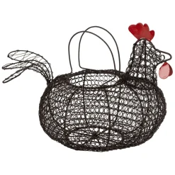 Fabrique de Styles Panier en forme de poule en fer - Campagne* Paniers Et Corbeilles