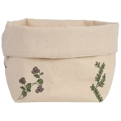 Fabrique de Styles Panière à pain en coton naturel et vert d15cm - Juline* Paniers Et Corbeilles