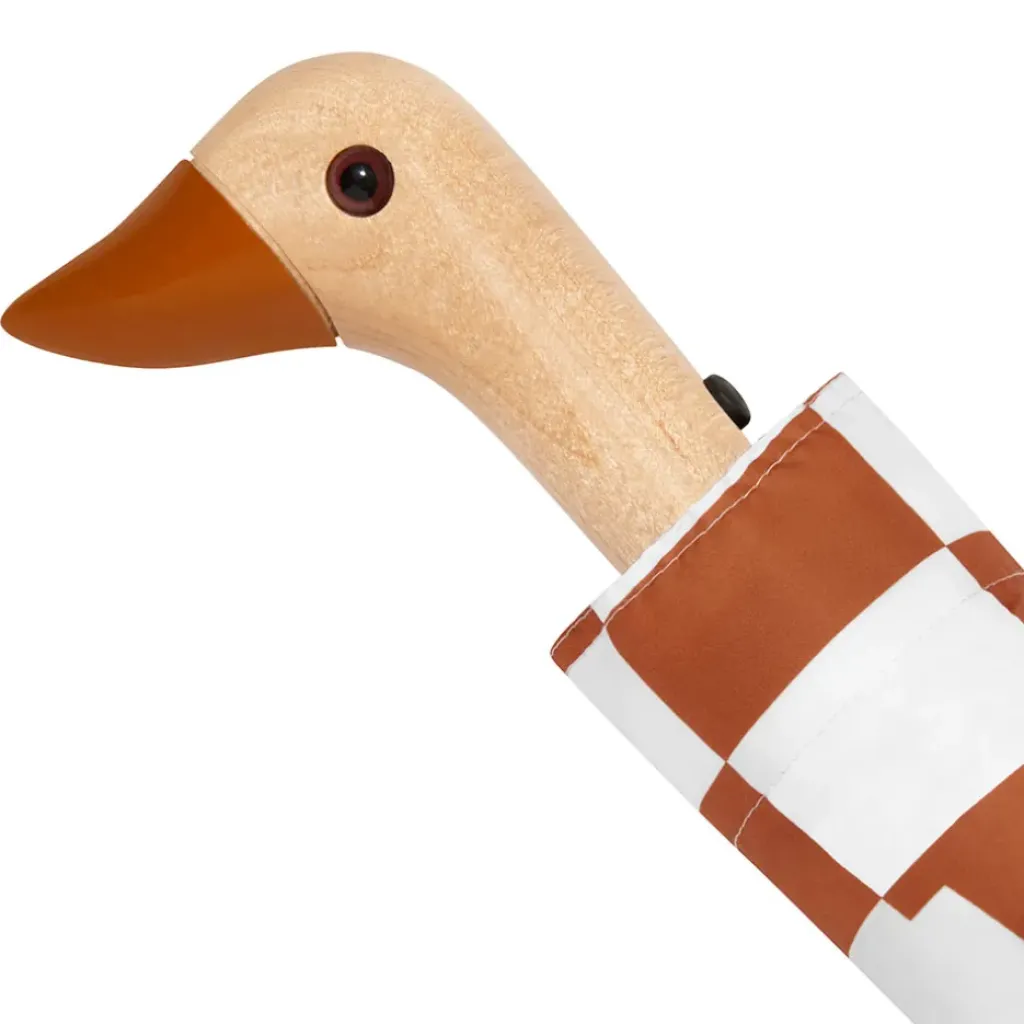 Fabrique de Styles Parapluie compact manche tête de canard peanut butter checkers* Accessoires Mode