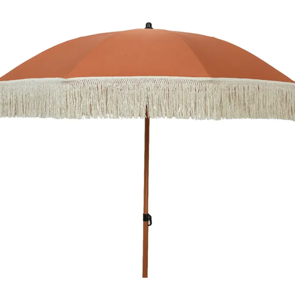 Fabrique de Styles Parasol avec frange en coton beige d200xh210cm*Enfant Parasols, Pergolas|Jardin
