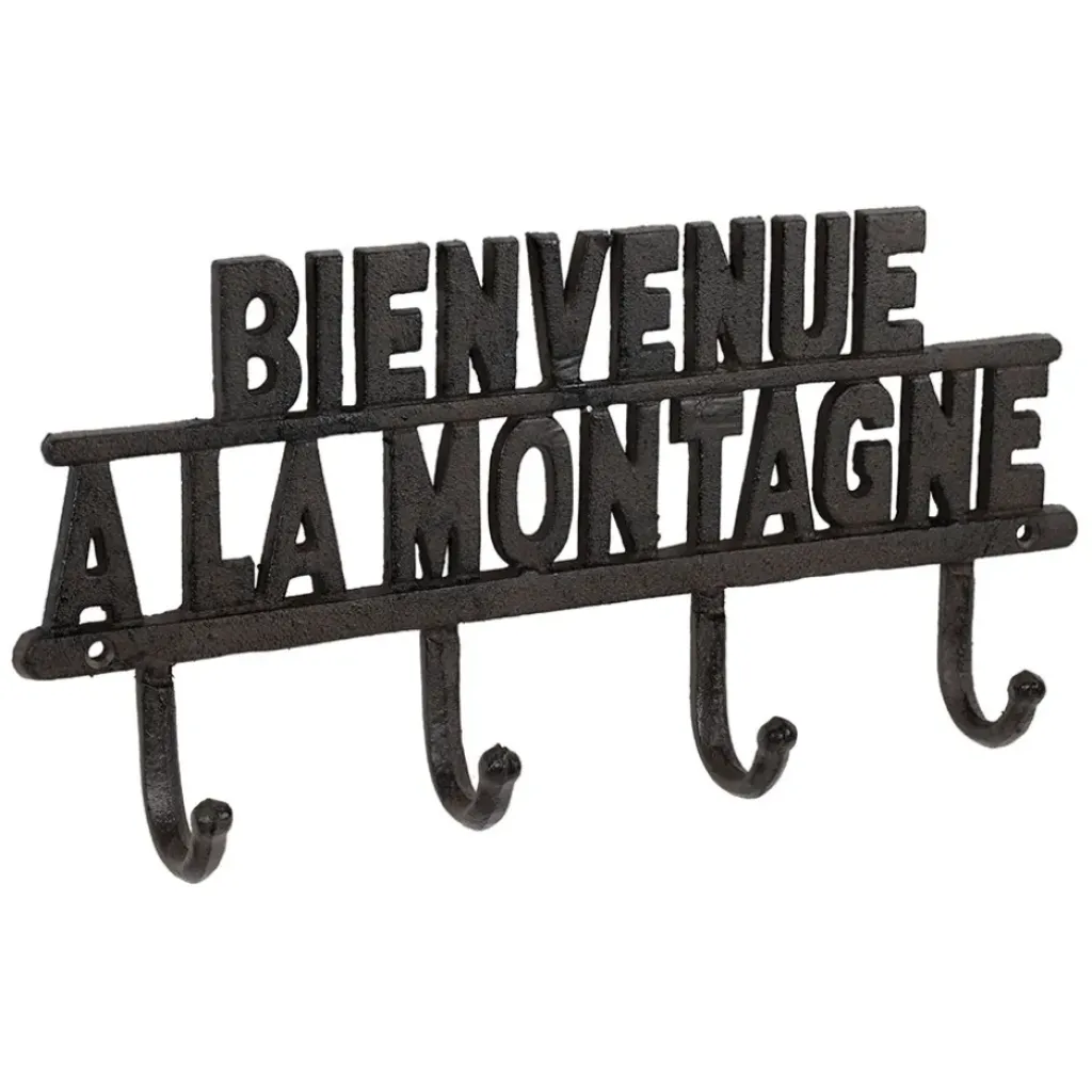Fabrique de Styles Patère 4 crochets Bienvenue à la montagne en fonte - Minrai* Patères