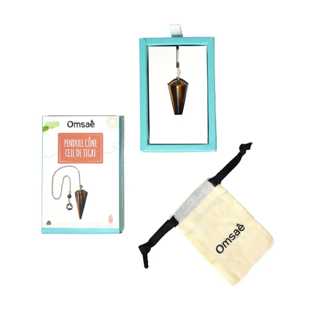 Fabrique de Styles Pendule cône lisse en œil de tigre* Méditation Et Yoga