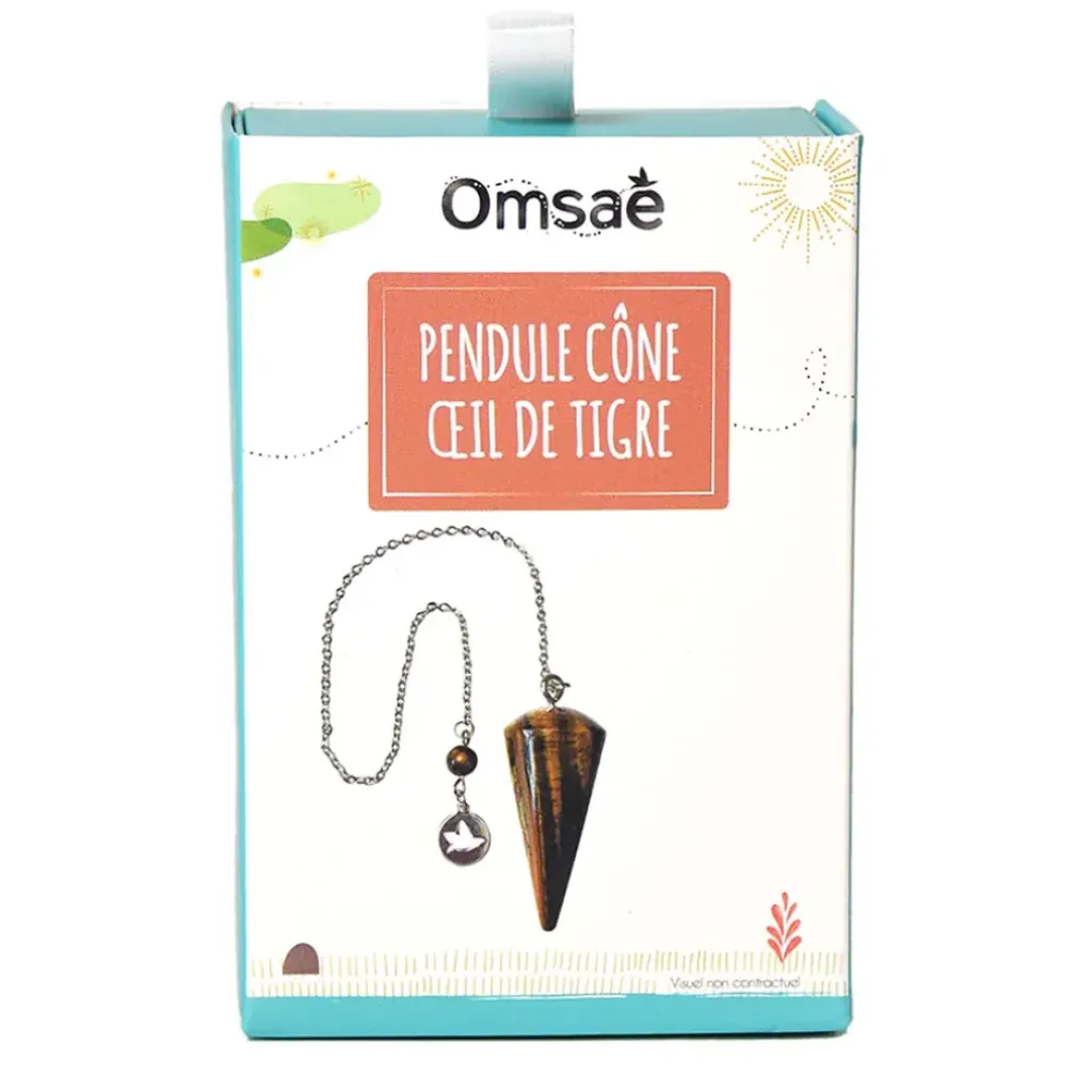 Fabrique de Styles Pendule cône lisse en œil de tigre* Méditation Et Yoga