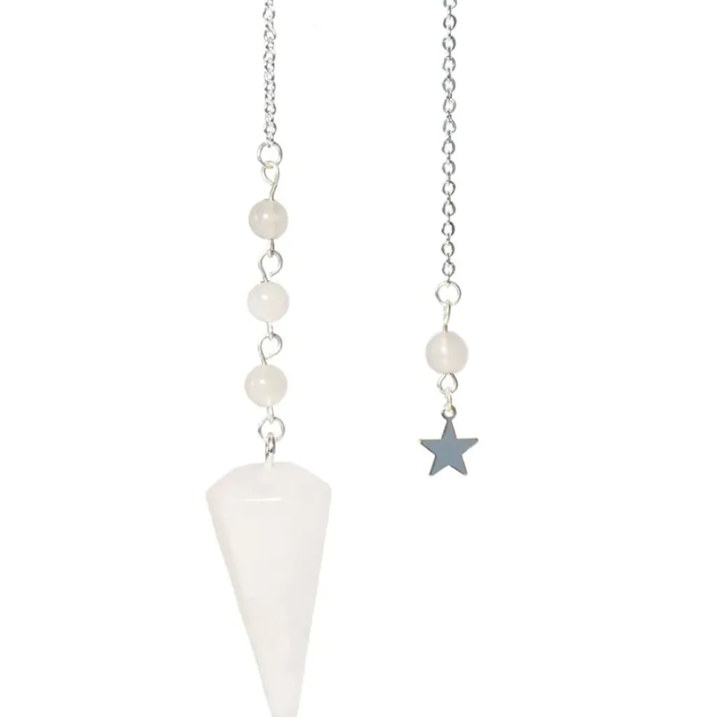 Fabrique de Styles Pendule hexagonal en cristal de roche et charm étoile* Méditation Et Yoga