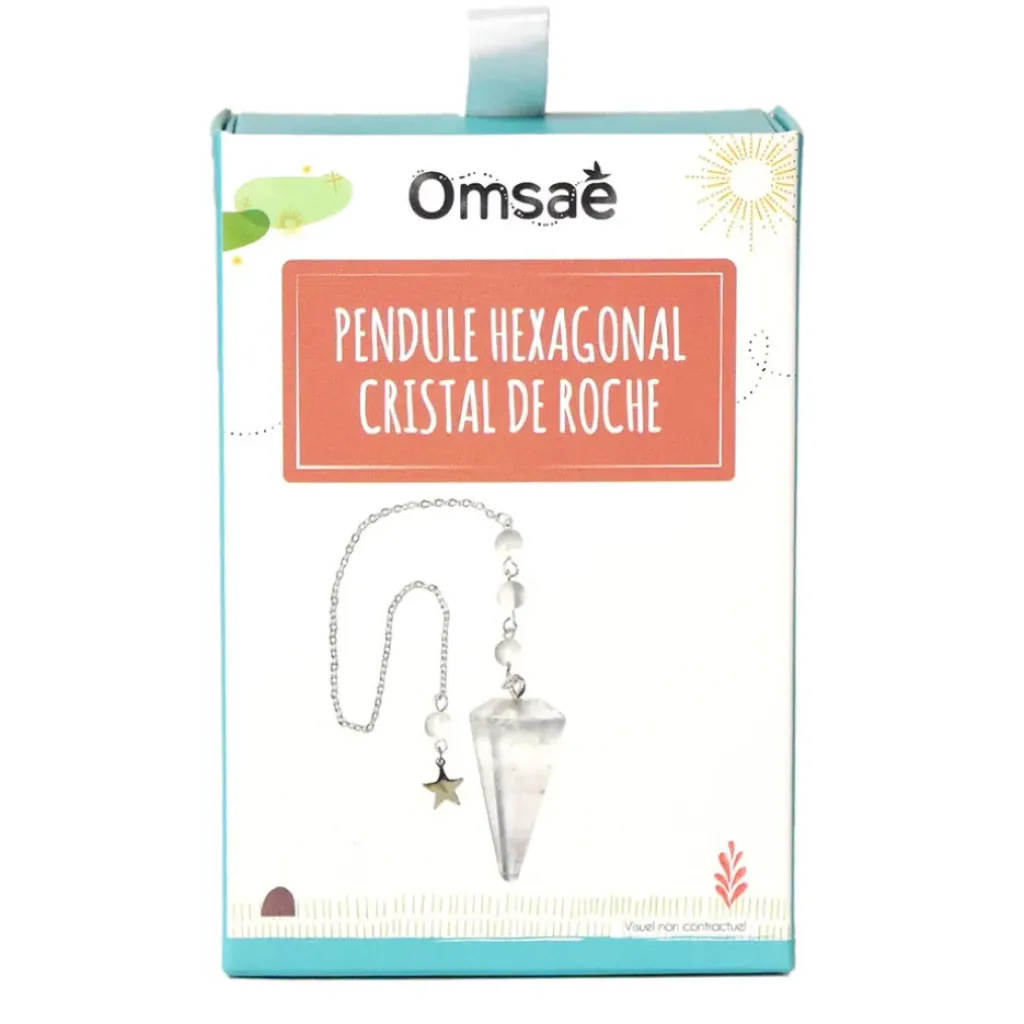 Fabrique de Styles Pendule hexagonal en cristal de roche et charm étoile* Méditation Et Yoga