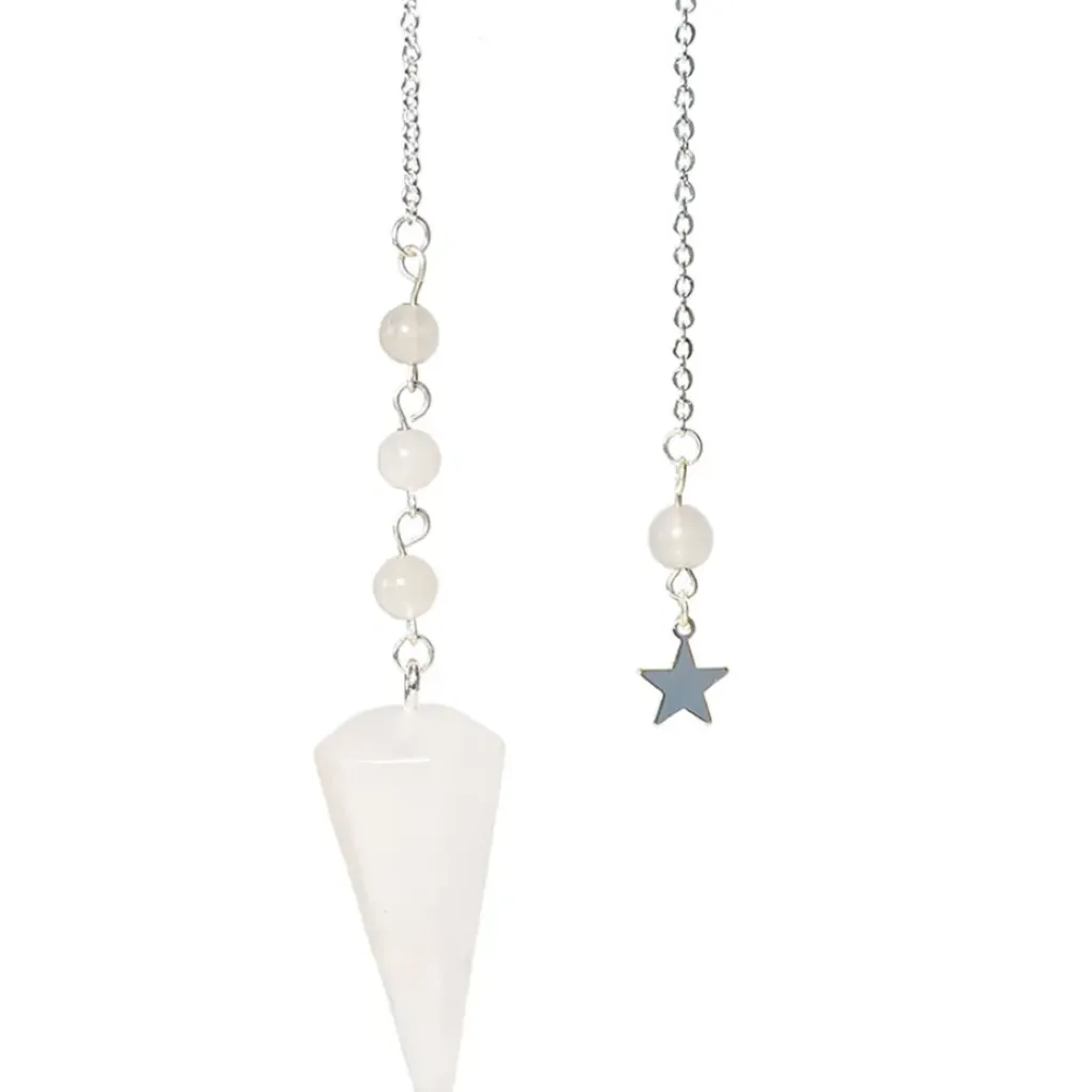 Fabrique de Styles Pendule hexagonal en cristal de roche et charm étoile* Méditation Et Yoga