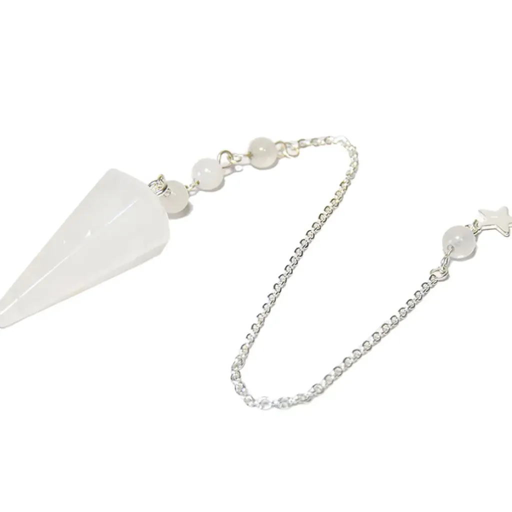 Fabrique de Styles Pendule hexagonal en cristal de roche et charm étoile* Méditation Et Yoga