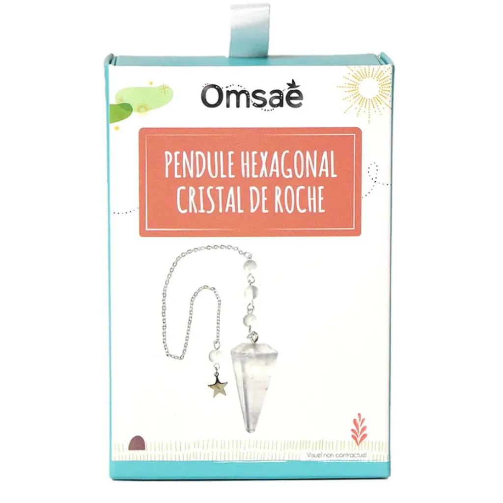 Fabrique de Styles Pendule hexagonal en cristal de roche et charm étoile* Méditation Et Yoga