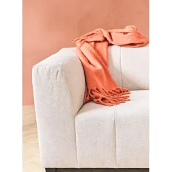 Fabrique de Styles Plaid avec franges en tissu 170x130cm - Klosen* Plaids