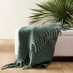 Fabrique de Styles Plaid avec franges en tissu 170x130cm - Klosen* Plaids