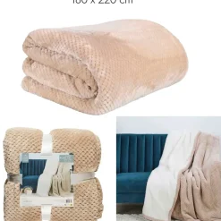 Fabrique de Styles Plaid nid abeille en sherpa xxl 180x220cm* Plaids