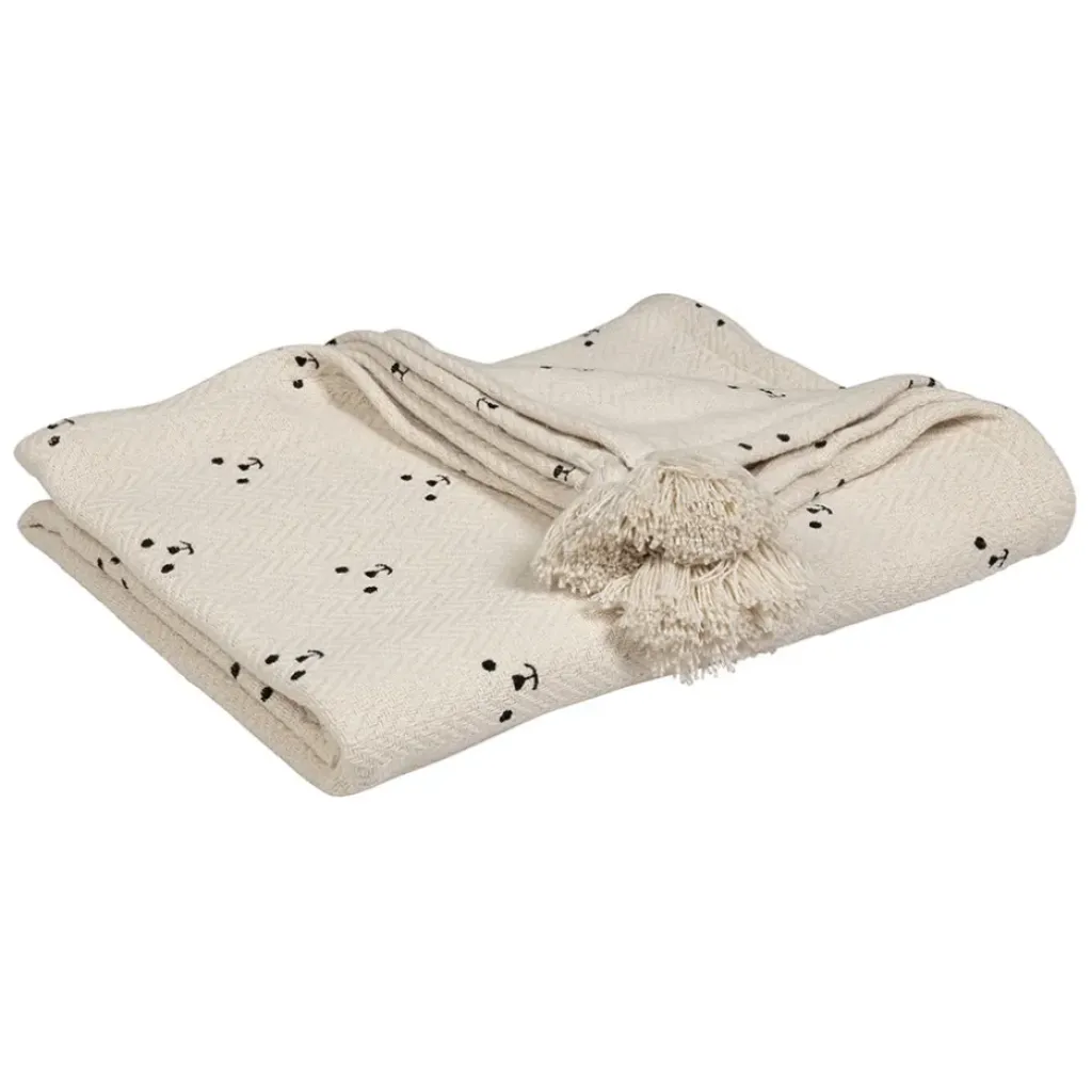 Fabrique de Styles Plaid ours en coton ecru et beige 170x130cm - Songes*Enfant Textiles