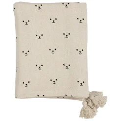 Fabrique de Styles Plaid ours en coton ecru et beige 170x130cm - Songes*Enfant Textiles