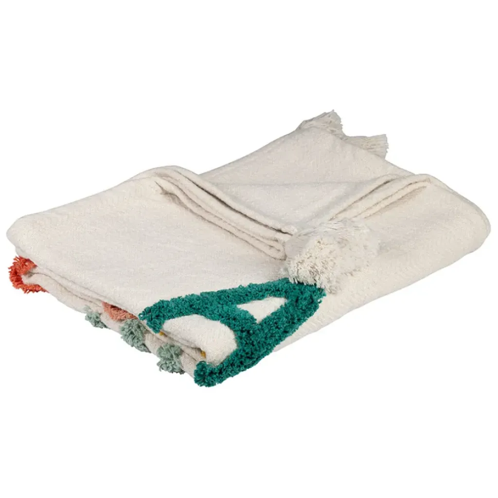 Fabrique de Styles Plaid tufté amour en coton 170x130cm - Famille* Plaids