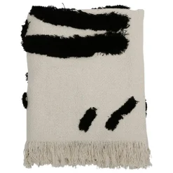 Fabrique de Styles Plaid Tufte Noir et Blanc 170X130cm* Plaids