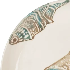 Fabrique de Styles Plat creux en faïence bleu et beige - Bord De Mer* Plats Et Saladiers