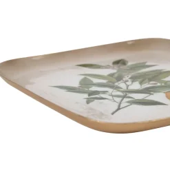 Fabrique de Styles Plateau citronnier en fer vert et jaune 16x16cm - Botanique* Plateaux