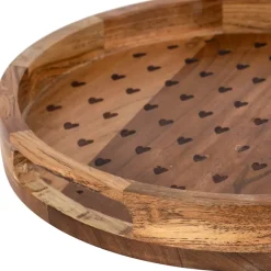 Fabrique de Styles Plateau en acacia 33x33xh4.5cm - Famille* Plateaux