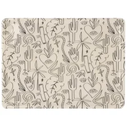 Fabrique de Styles Plateau en fer ecru et noir 40x30xh1cm - Tulum* Plateaux