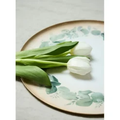 Fabrique de Styles Plateau en fer rond eucalyptus d35cm* Plateaux