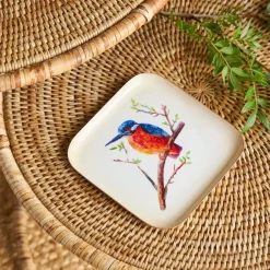 Fabrique de Styles Plateau martin pécheur en fer 16x16cm* Plateaux