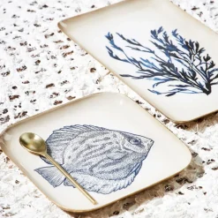 Fabrique de Styles Plateau poisson en fer 16x16cm - Bord De Mer* Plateaux