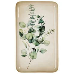 Fabrique de Styles Plateau rectangulaire vert et doré 15x25.5cm en fer - eucalyptus classic* Plateaux