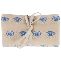 Fabrique de Styles Pochette à bijoux de voyage creme oeil en velours coton 20x24cm* Pochettes Et Housses