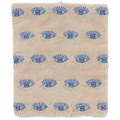 Fabrique de Styles Pochette à bijoux de voyage creme oeil en velours coton 20x24cm* Pochettes Et Housses