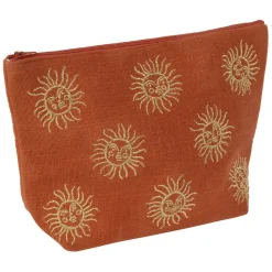 Fabrique de Styles Pochette brodée en coton terracotta et doré - Allegra* Pochettes Et Housses