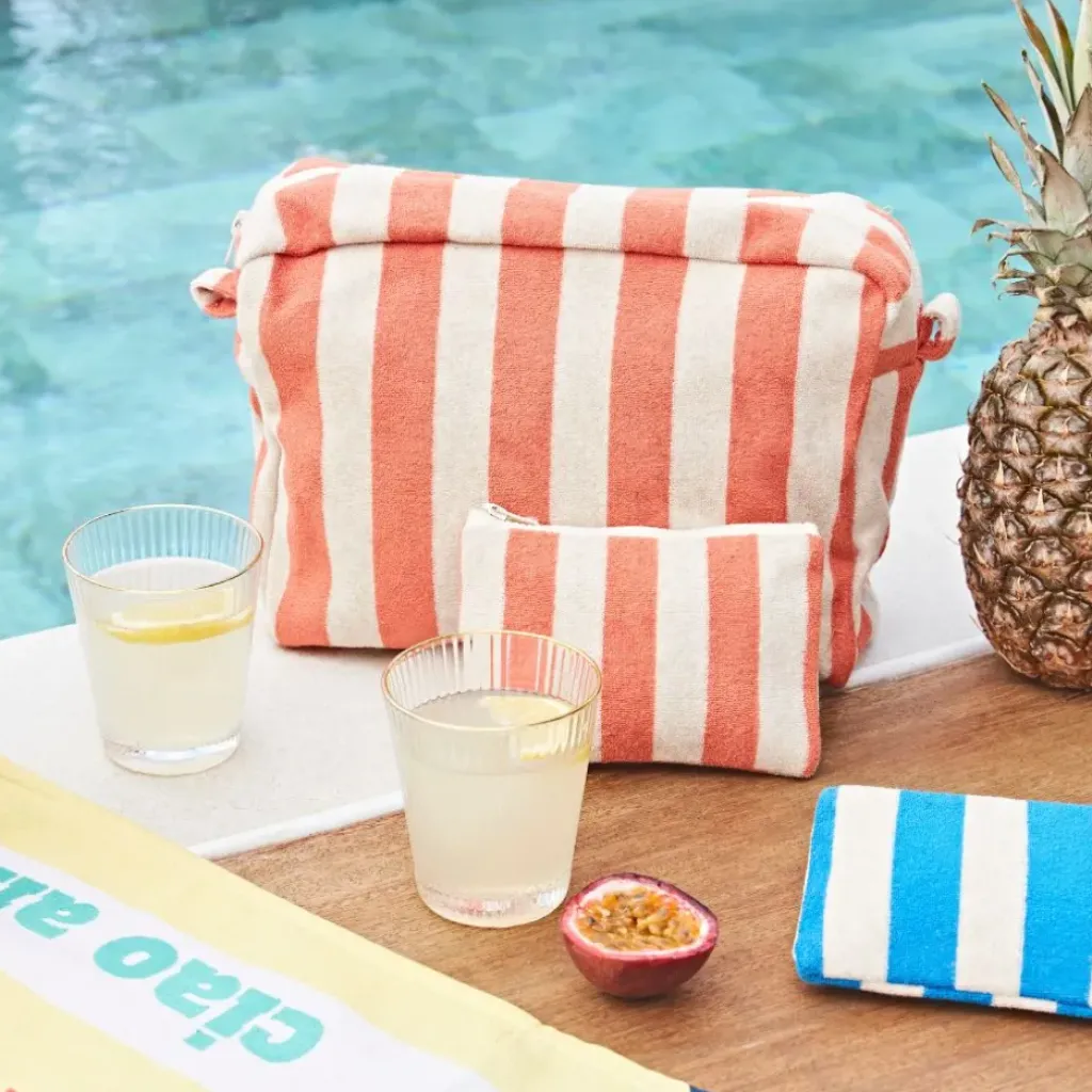 Fabrique de Styles Pochette en coton rayée et blanc - Palma* Pochettes Et Housses