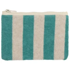 Fabrique de Styles Pochette en coton rayée émeuraude et blanc - Palma* Pochettes Et Housses