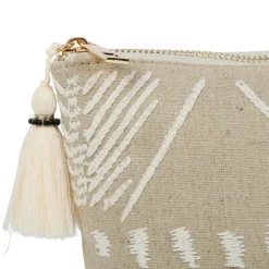 Fabrique de Styles Pochette en lin naturel et blanc - Golden nat* Pochettes Et Housses