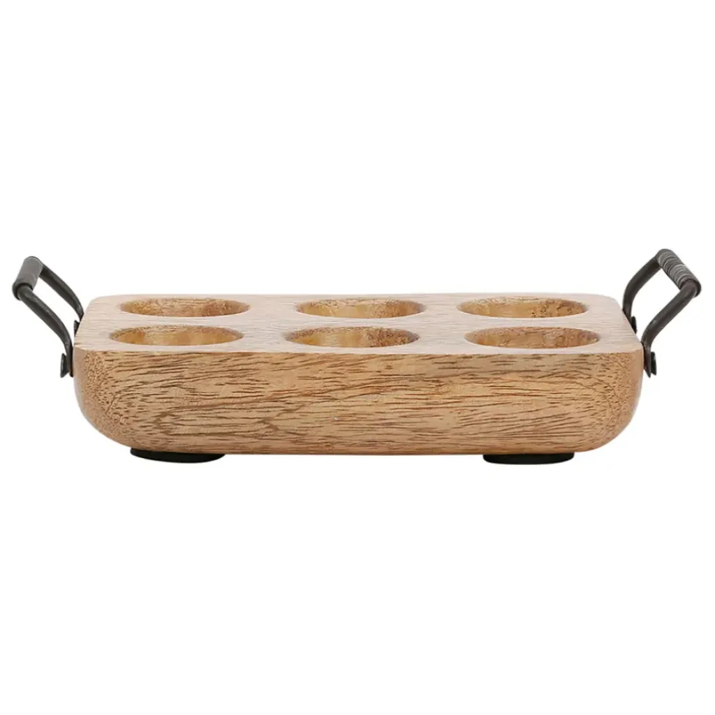 Fabrique de Styles Porte 6 œufs en manguier et fer - Campagne* Ustensibles De Cuisine