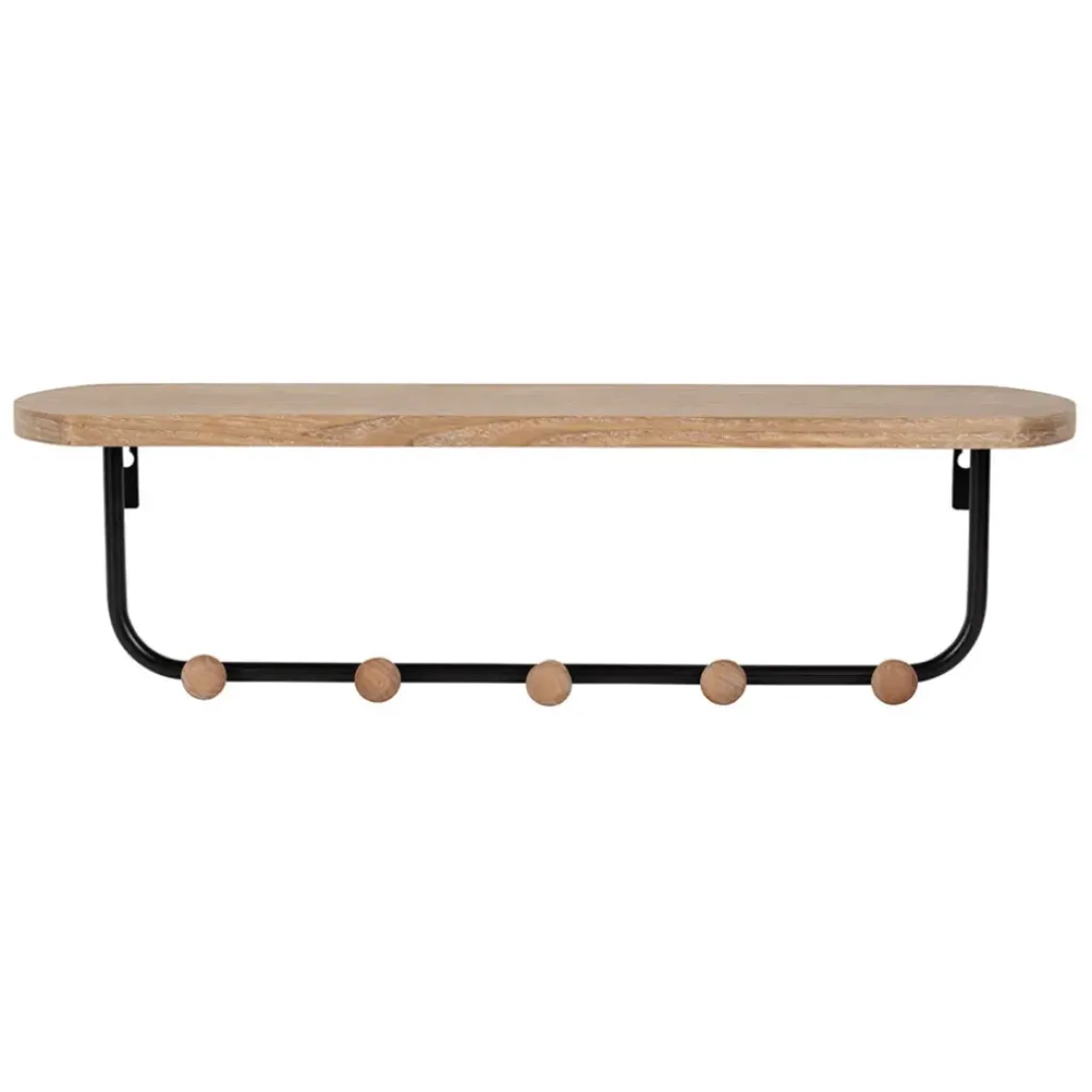 Fabrique de Styles Porte manteau avec étagère en fer noir et bois - Atelier* Patères