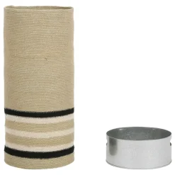 Fabrique de Styles Porte parapluie en jonc de mer naturel et noir d24xh54cm - Sumatra* Petits Rangements