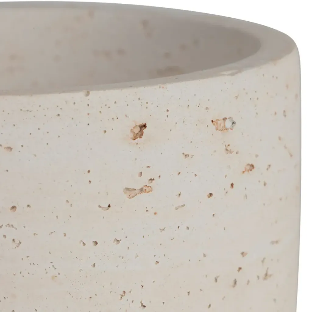 Fabrique de Styles Pot avec couvercle en ciment écru moucheté h6.5cm - Organic* Pots Et Bocaux