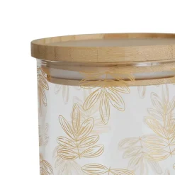 Fabrique de Styles Pot Flaural en verre avec couvercle en bambou D9.5Xh11Cm (modèle moyen)* Pots Et Bocaux