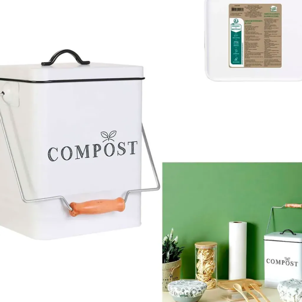 Fabrique de Styles Poubelle à compost en métal 5L* Poubelles