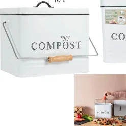 Fabrique de Styles Poubelle à compost en métal 10L* Poubelles