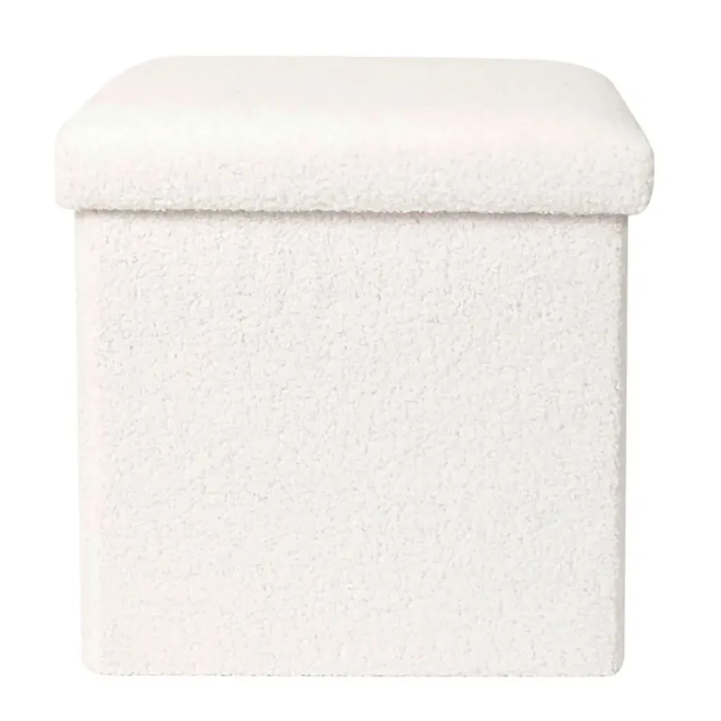 Fabrique de Styles Pouf coffre pliable en tissu bouclette* Poufs Et Tabourets