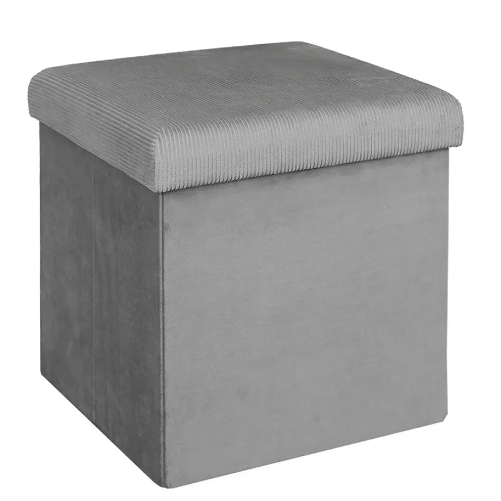 Fabrique de Styles Pouf coffre pliable en velours côtelé - Julia* Poufs Et Tabourets