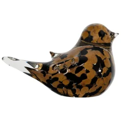 Fabrique de Styles Presse papier moineau en verre et camel - Serin* Petits Objets Déco