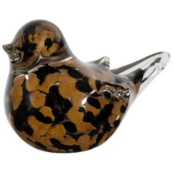 Fabrique de Styles Presse papier moineau en verre et camel - Serin* Petits Objets Déco