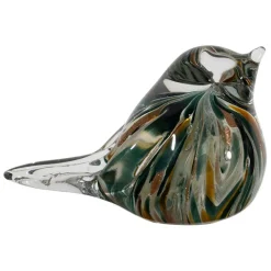 Fabrique de Styles Presse papier moineau en verre émeraude et doré - Serin* Petits Objets Déco