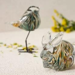 Fabrique de Styles Presse-papier lapin en verre et kaki* Petits Objets Déco