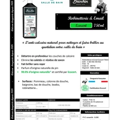 Fabrique de Styles Produit d'entretien-robinetterie et faience 750ml eco cert* Produits Ménagers