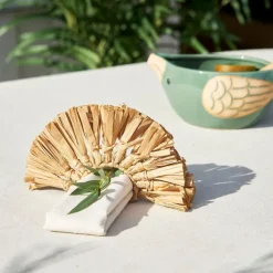 Fabrique de Styles Rond de serviette en raphia et fer* Serviettes De Table